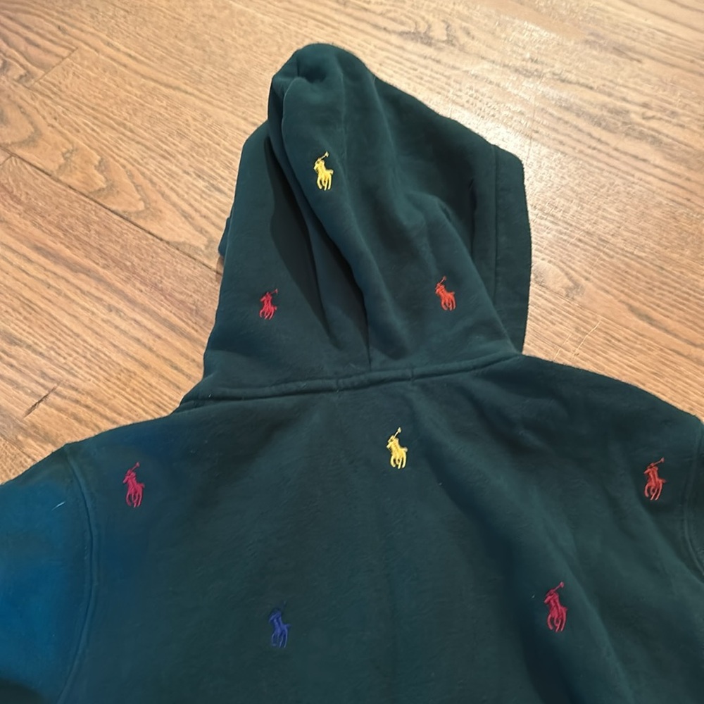 Polo Ralph Lauren kids boys girls green hoodie sweatshirt size 8/10 - Picture 4 of 4